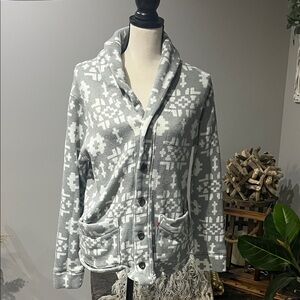 Levi's Gray and White Patterned Teddy Shacket